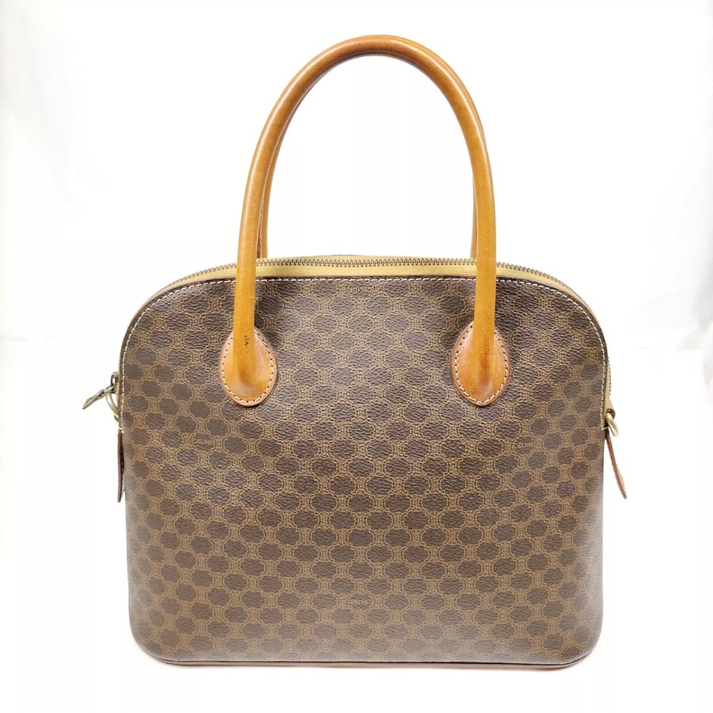 Authentic Celine Vintage Handbag Alma Monogram PVC Preowned